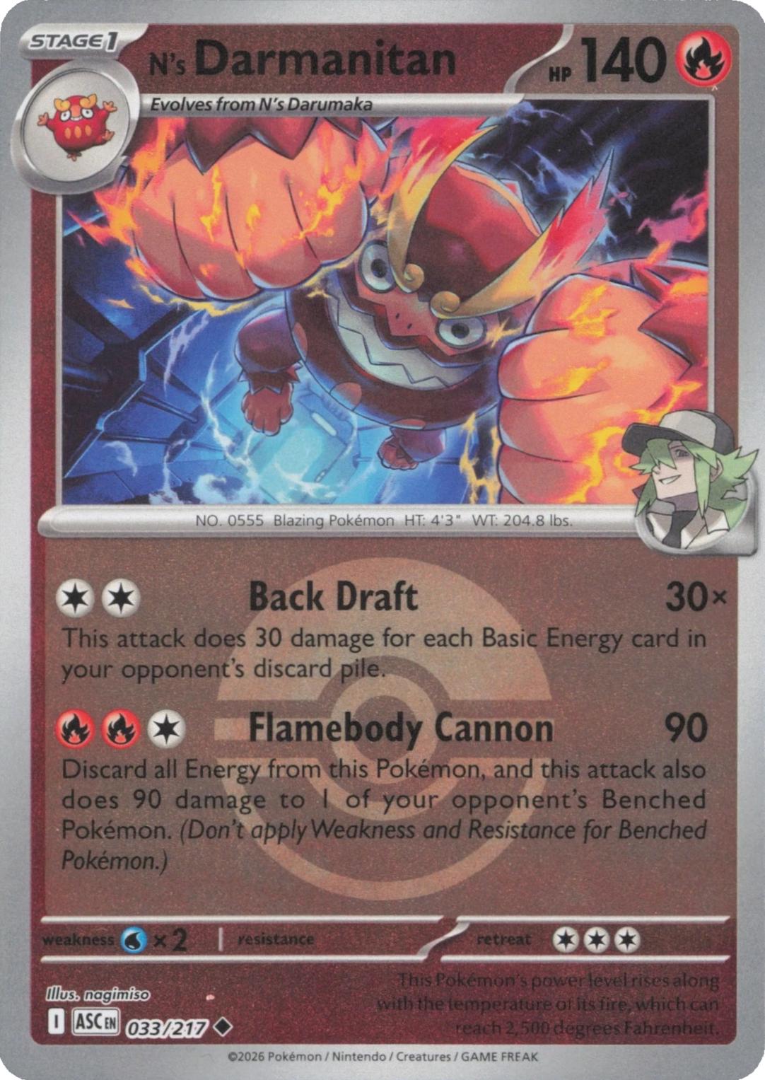 Ascended Heroes N's Darmanitan [Ball] Pokémon card
